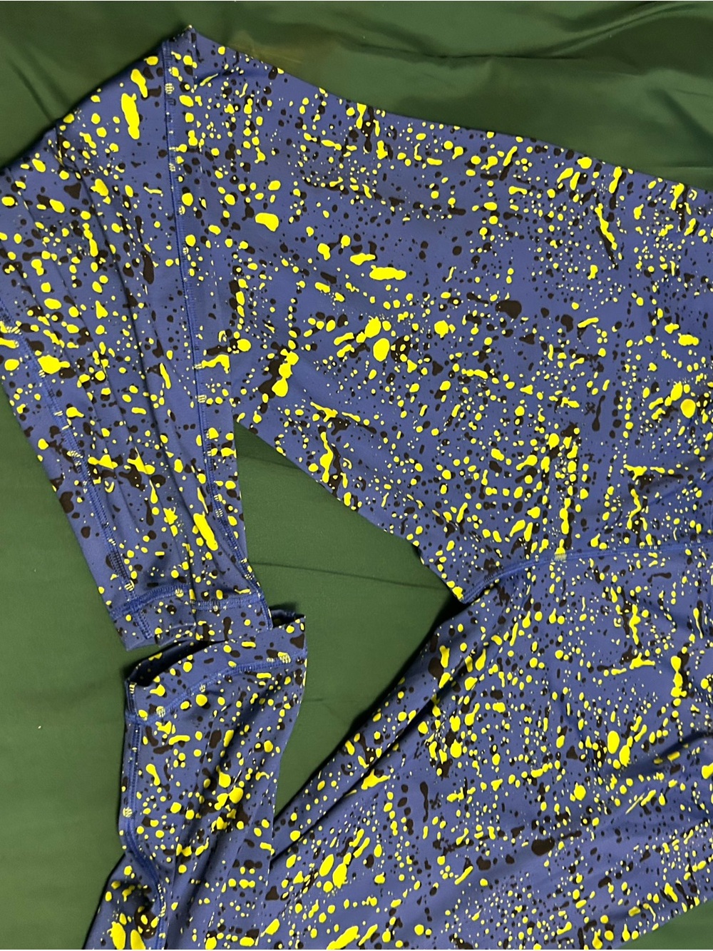Women’s  Blue and Yellow Splatter-Print athletic pant